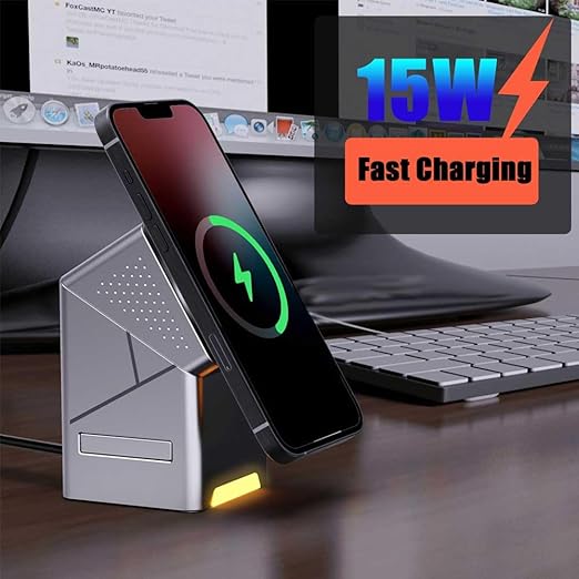 3-in-1 Magnetic Pop-Up Wireless Charger – 15W Fast Charging Station for Phone, Watch & Earbuds