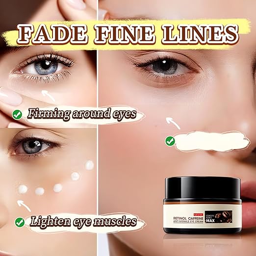 Hydrating retinol eye cream with caffeine for under-eye care