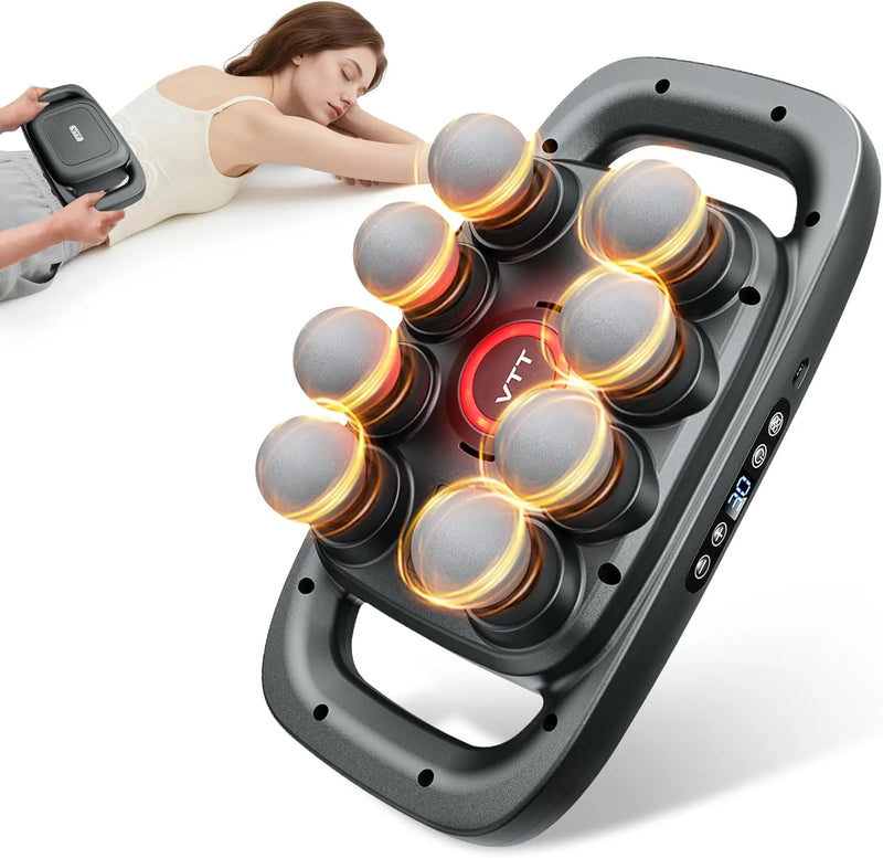 8-Head Massage Gun – Deep Tissue Muscle Pain Relief for Back, Shoulders & Legs