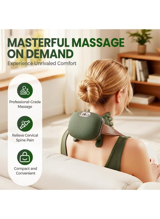 Portable Bionic Heated Neck & Back Massager – 4D Shiatsu Kneading with Heat