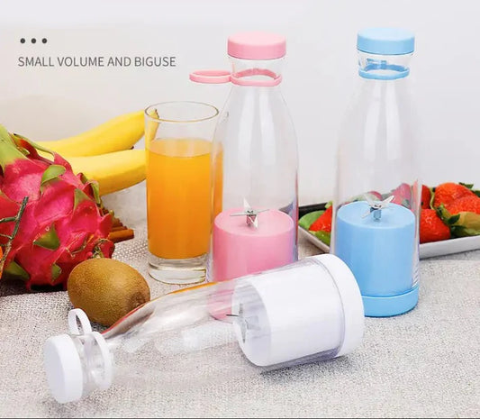 USB rechargeable juicer bottle with 4 stainless steel blades